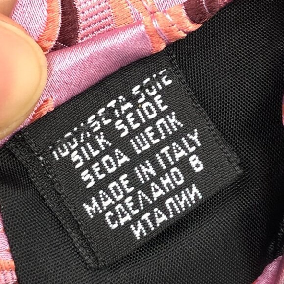 BOSS Hugo Boss Pink Swirl Patterned wide Tie 100% Silk - Picture 7 of 9